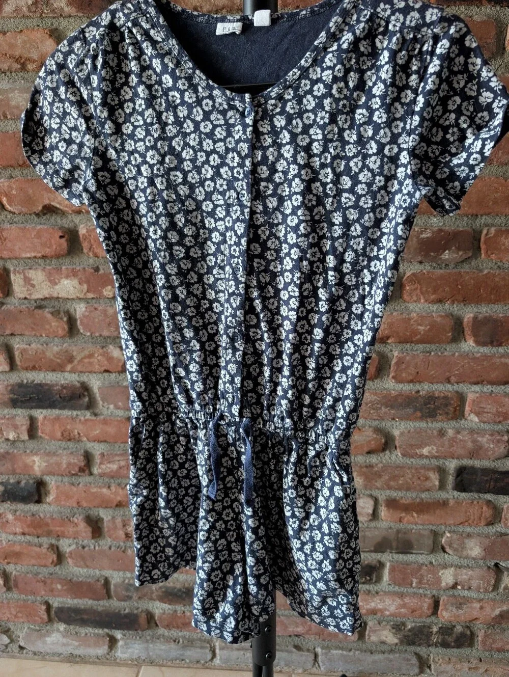 GAP Navy and White Floral Girls Romper